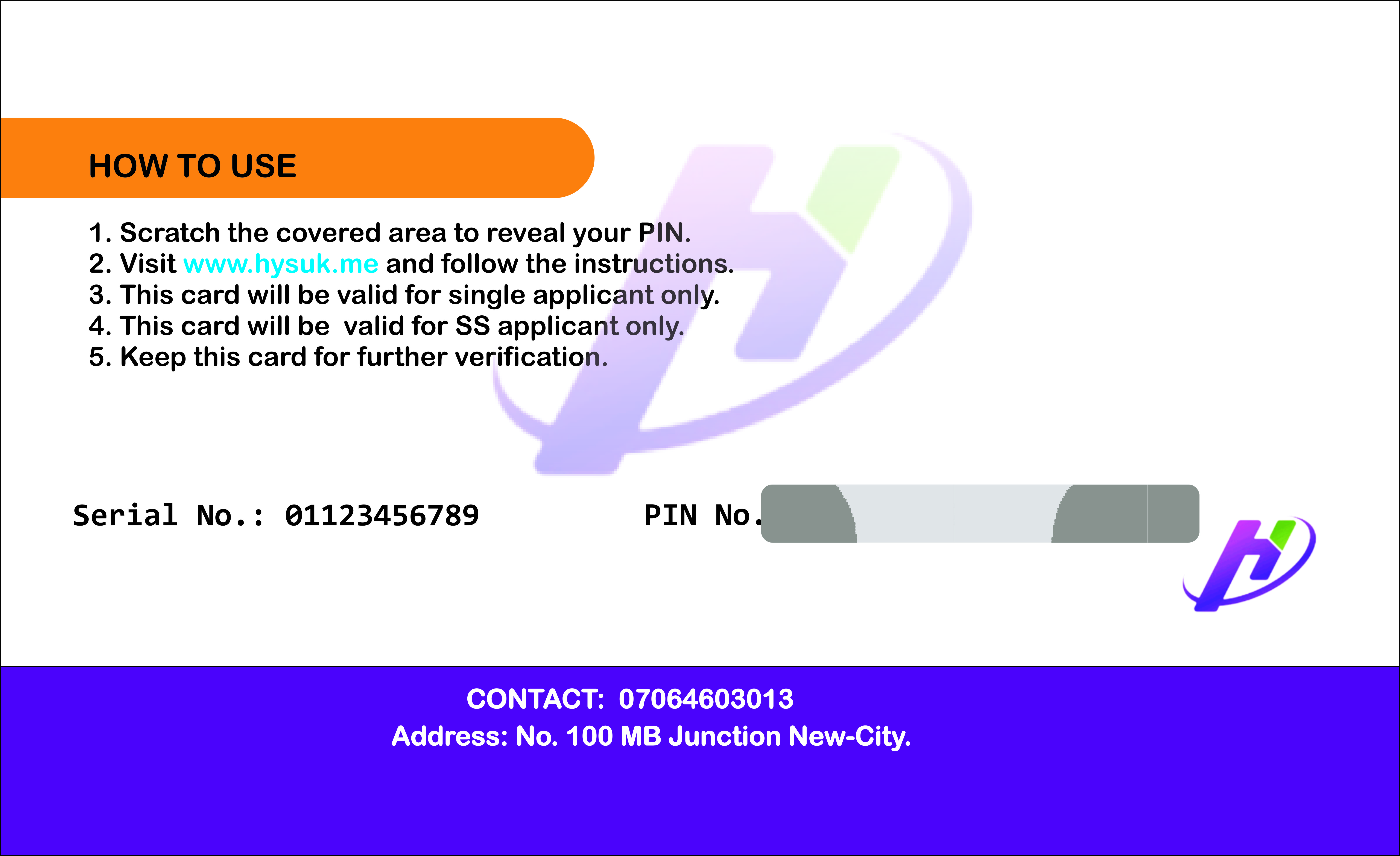 SS Scratch Card Back
